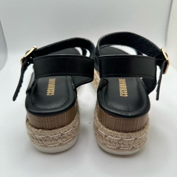 CUSHIONAIRE Women's Espadrille Platform Wedge Sandal 6.5 BLACK - Picture 4 of 7